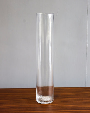 Sleek Crystal-Clear Glass Vase