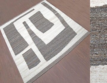 IVORY BROWN POLYESTER RUG