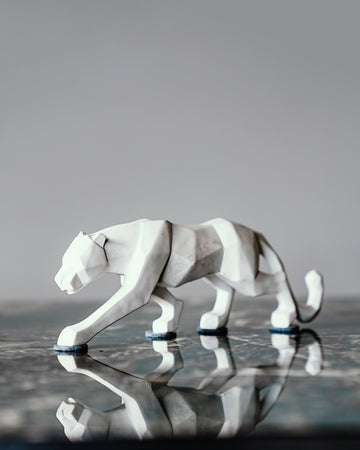 White Leopard Resin Décor