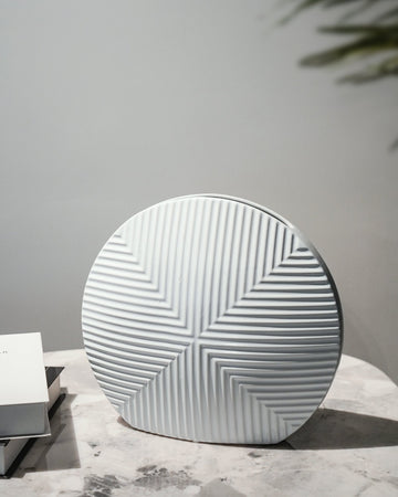 Geometric White Ceramic Decorative Bowls