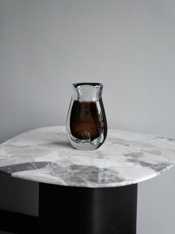 Brown glass vase
