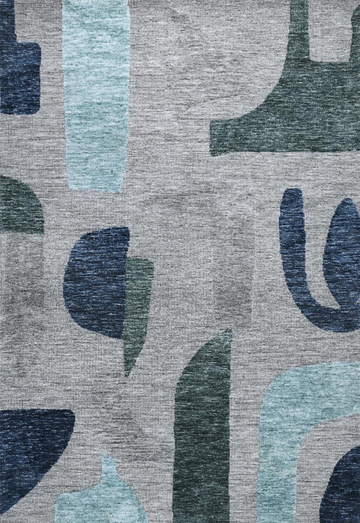 SILVER TEAL POLYESTER RUG