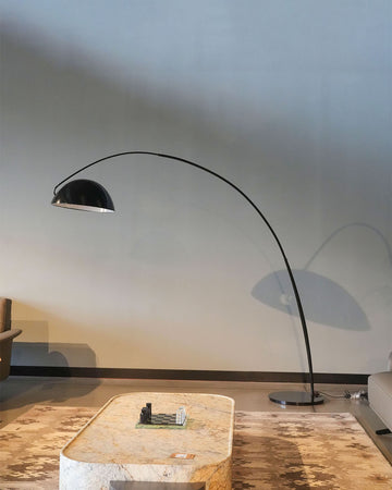 Glass & Carbon Steel Floor Lamp