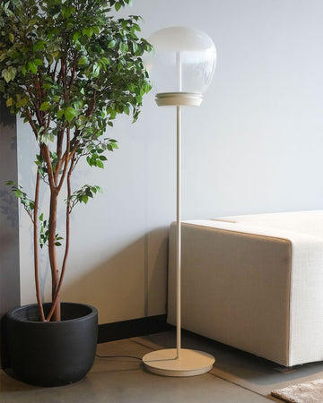 Oversized Glass & Carbon Steel Floor Lamp