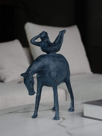 Rider & Horse Metal Sculpture
