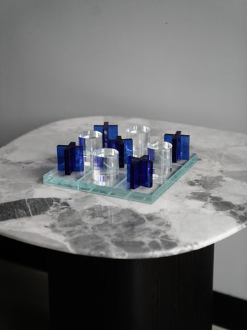 Blue & Clear Acrylic Tic-Tac-Toe