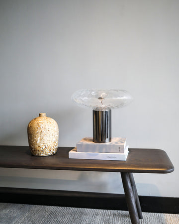 Glass & Carbon Steel Table Lamp