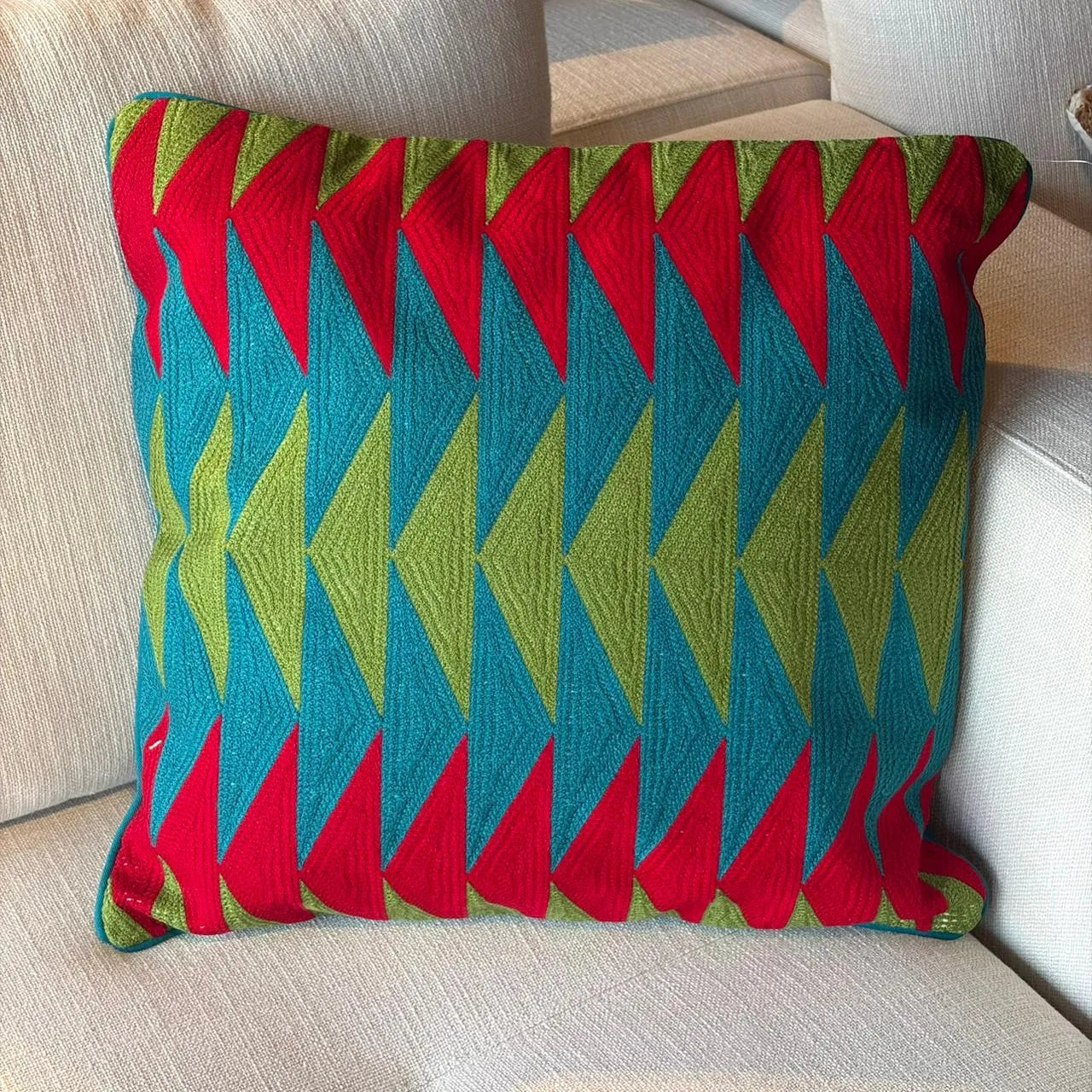 Embroidered Throw Pillow