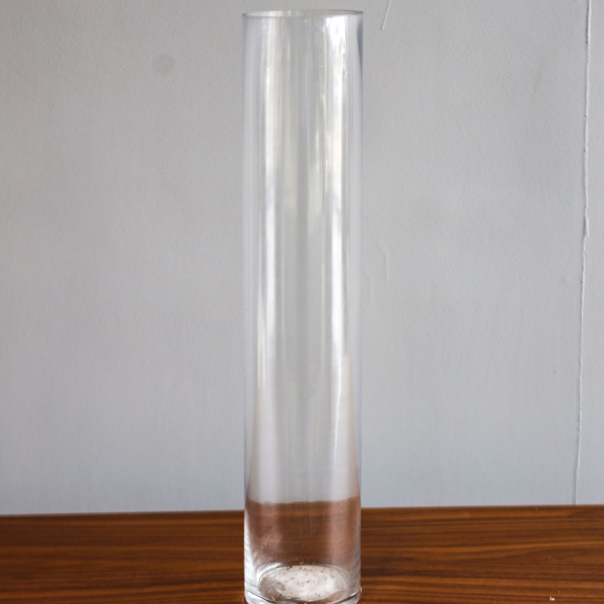 Sleek Crystal-Clear Glass Vase