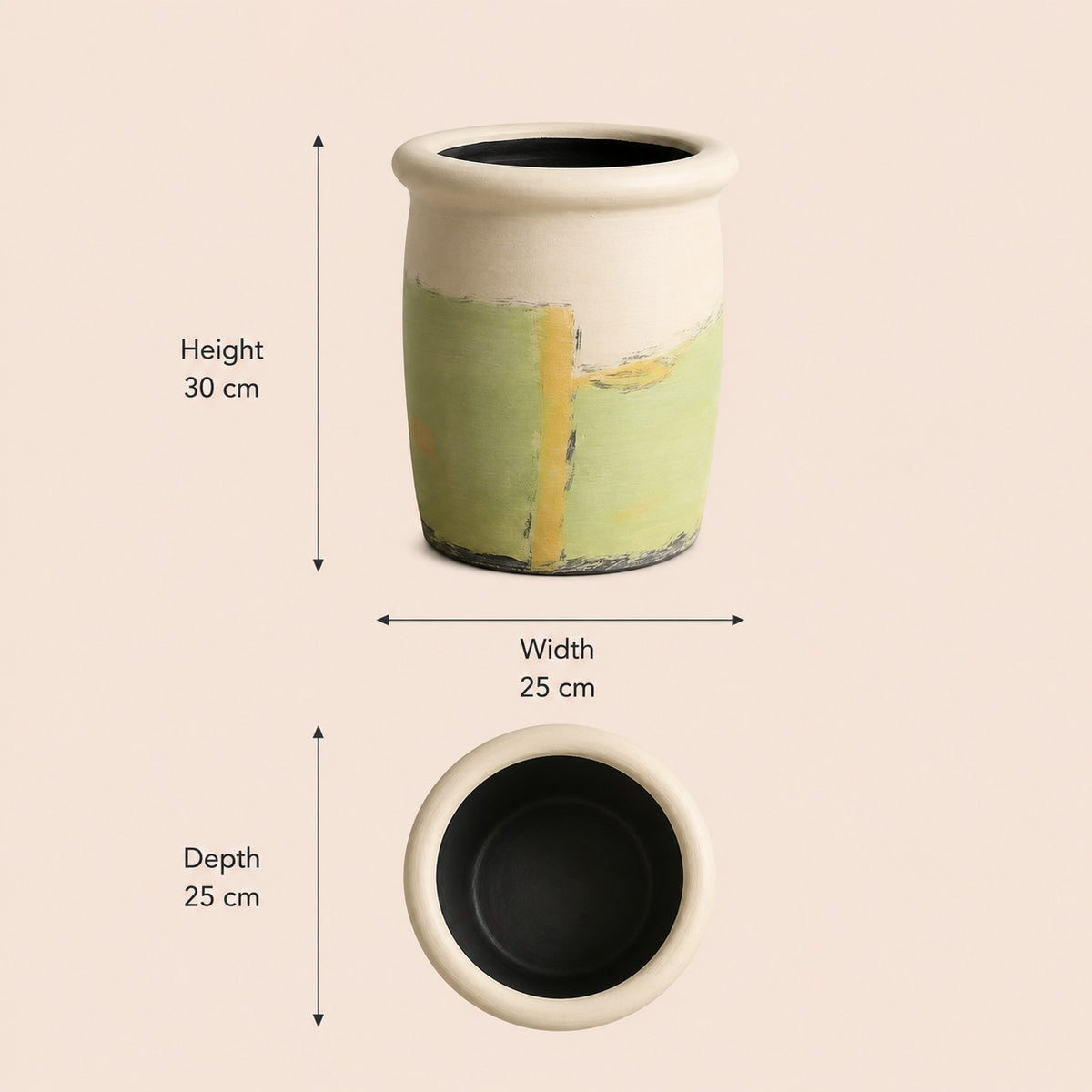 Verdant Brush Clay Pot
