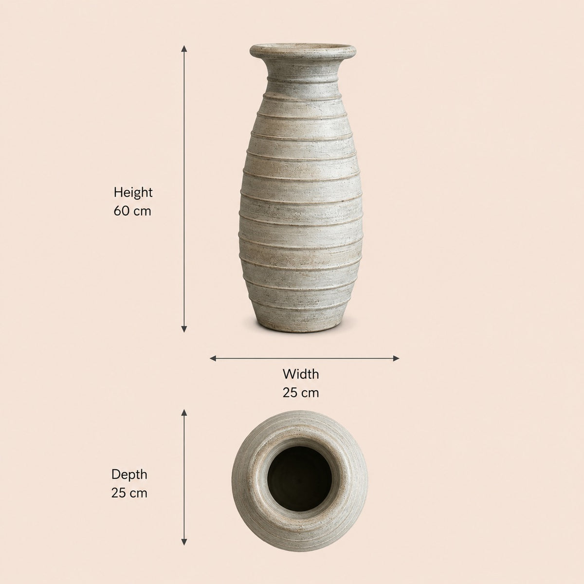 Tall Textured Floor Vase