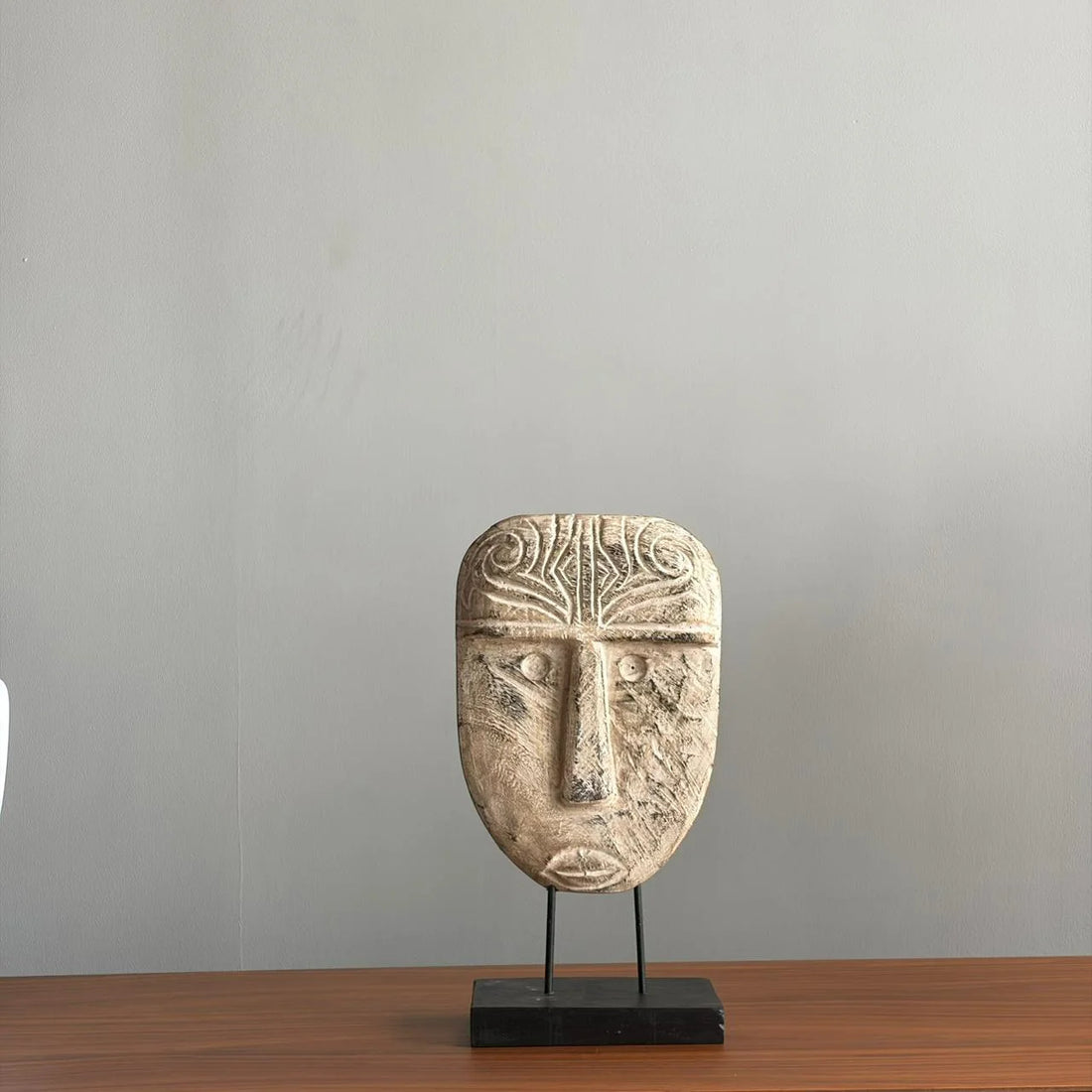 Wooden Face Sculpture