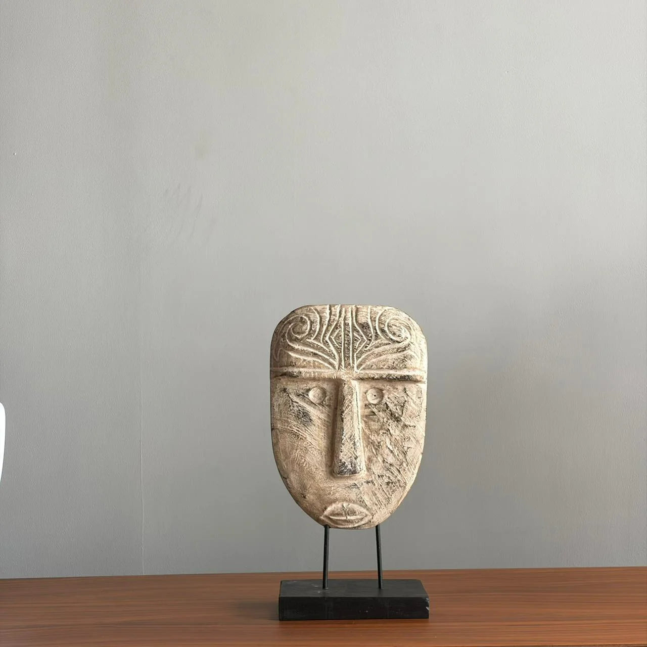 Wooden Face Sculpture
