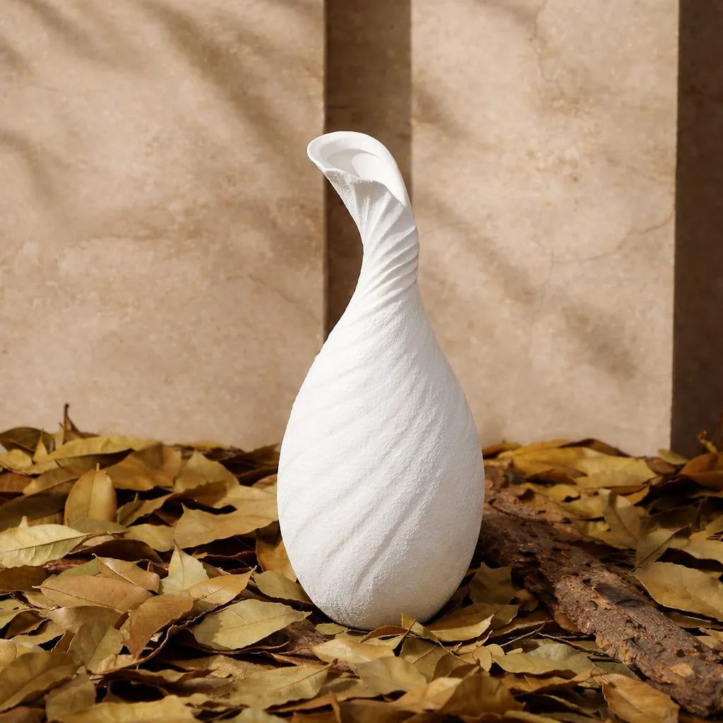 Bead-Dot Gooseneck Vase
