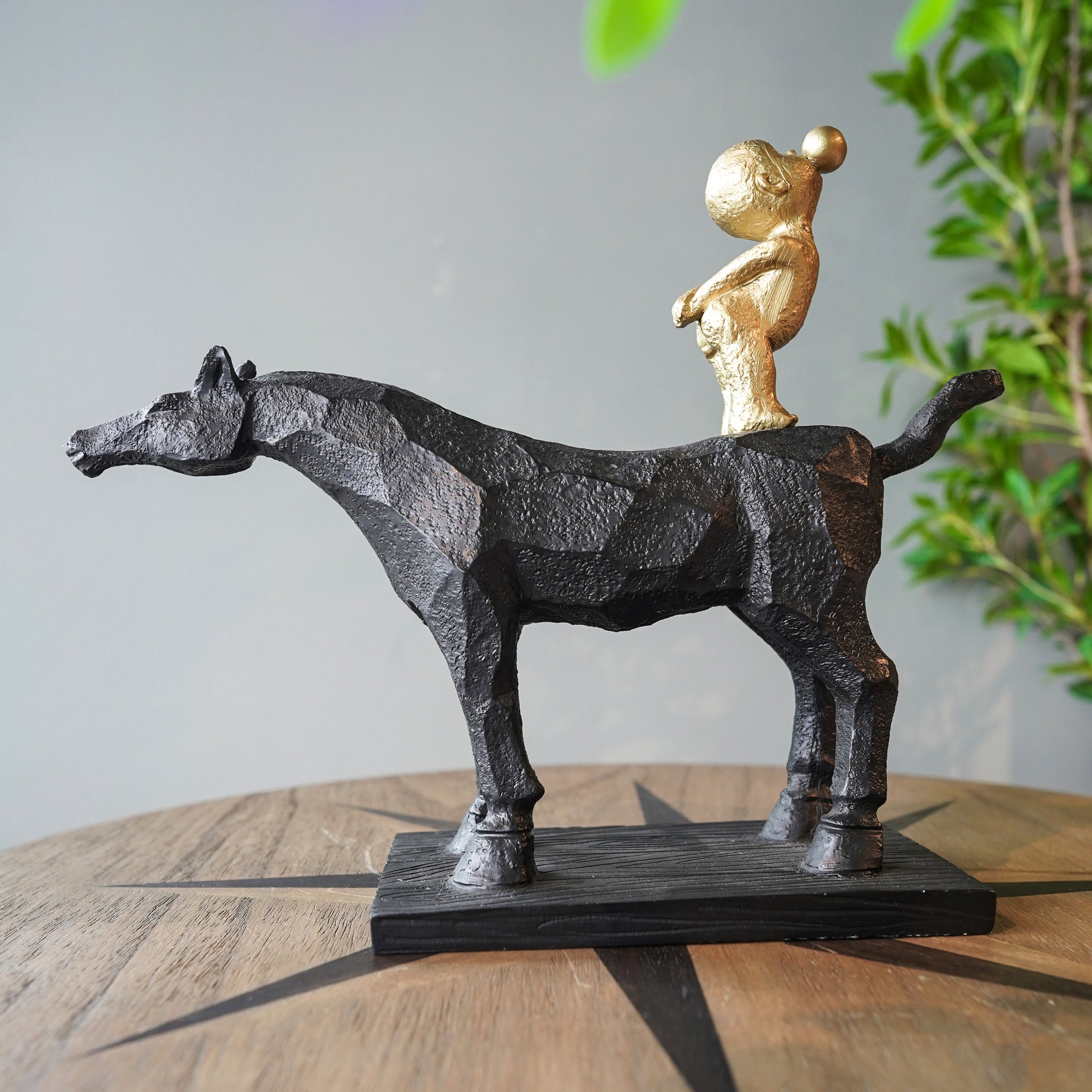 Contemporary Black Resin Sculpture
