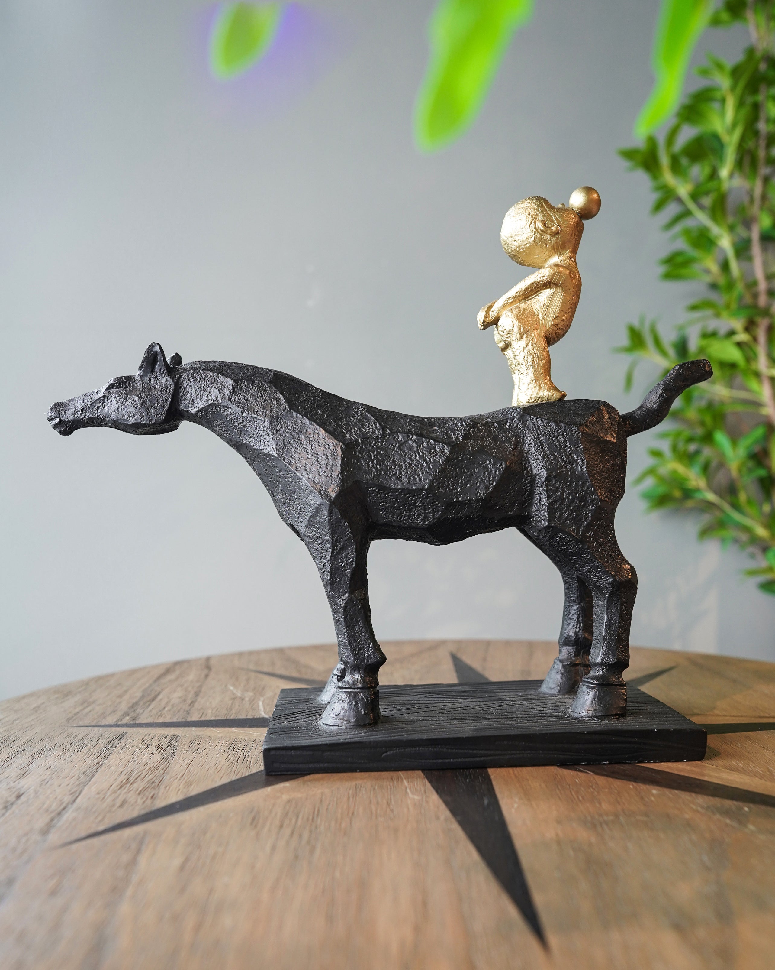 Contemporary Black Resin Sculpture