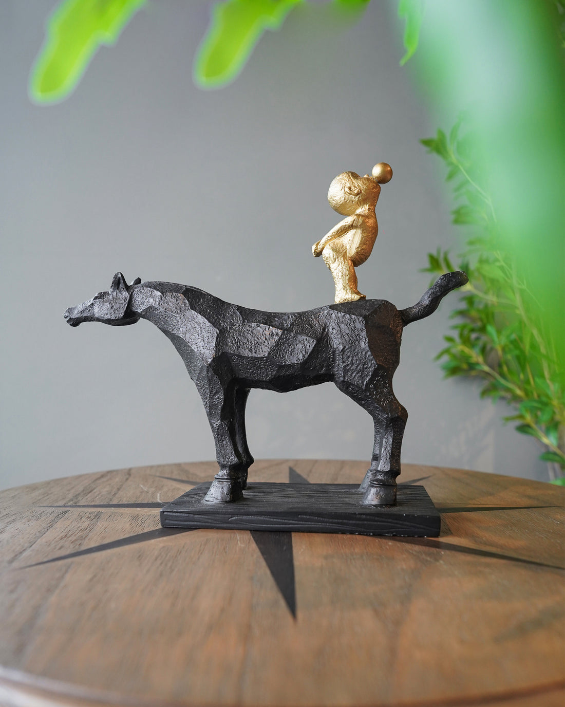 Contemporary Black Resin Sculpture