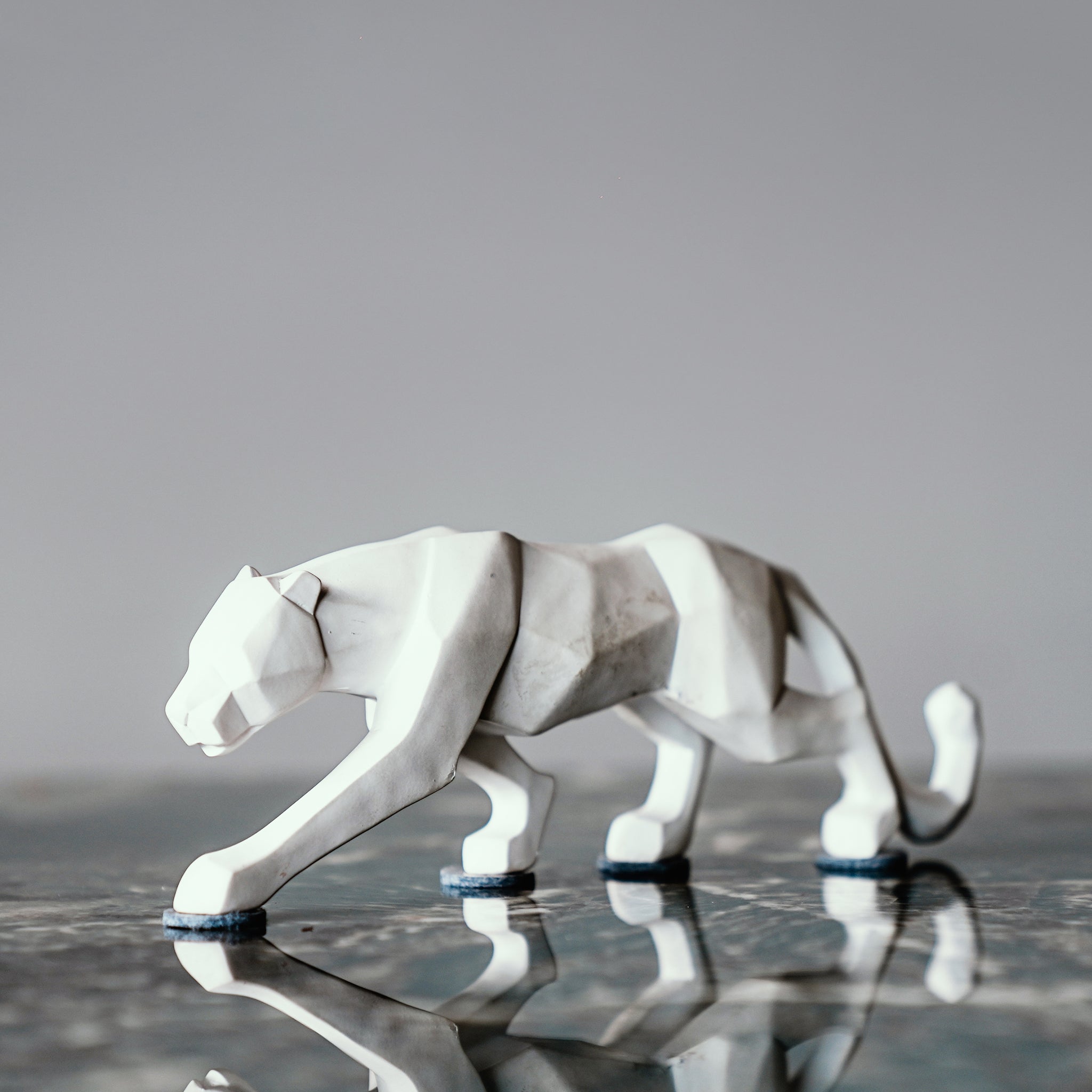 White Leopard Resin Décor