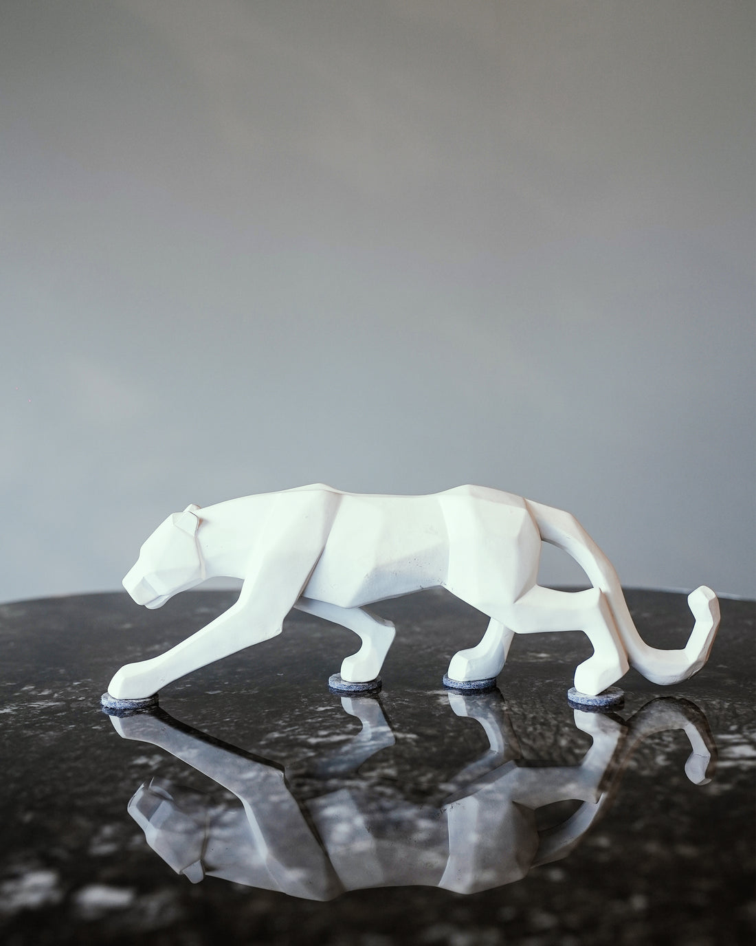 White Leopard Resin Décor