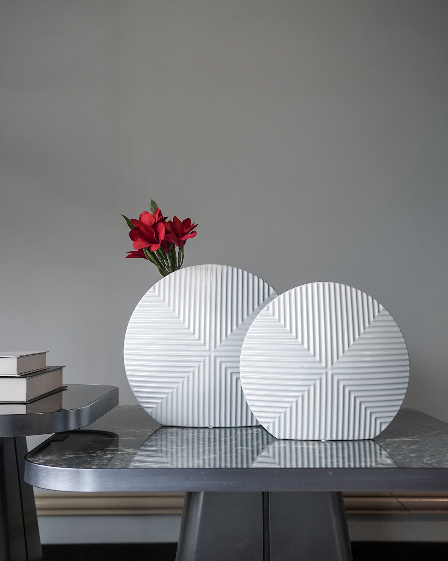 Geometric White Ceramic Decorative Bowls