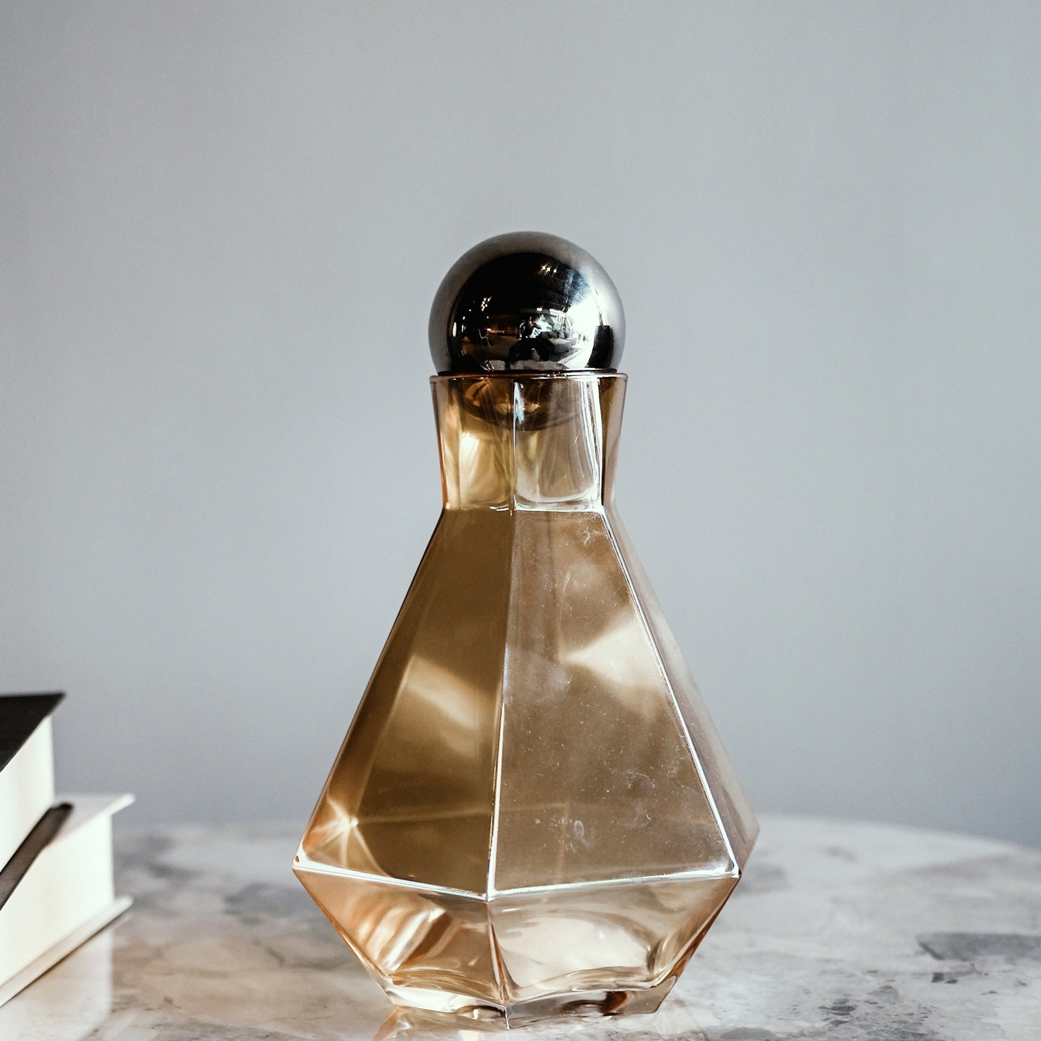 Geometric Brown Glass Bottle