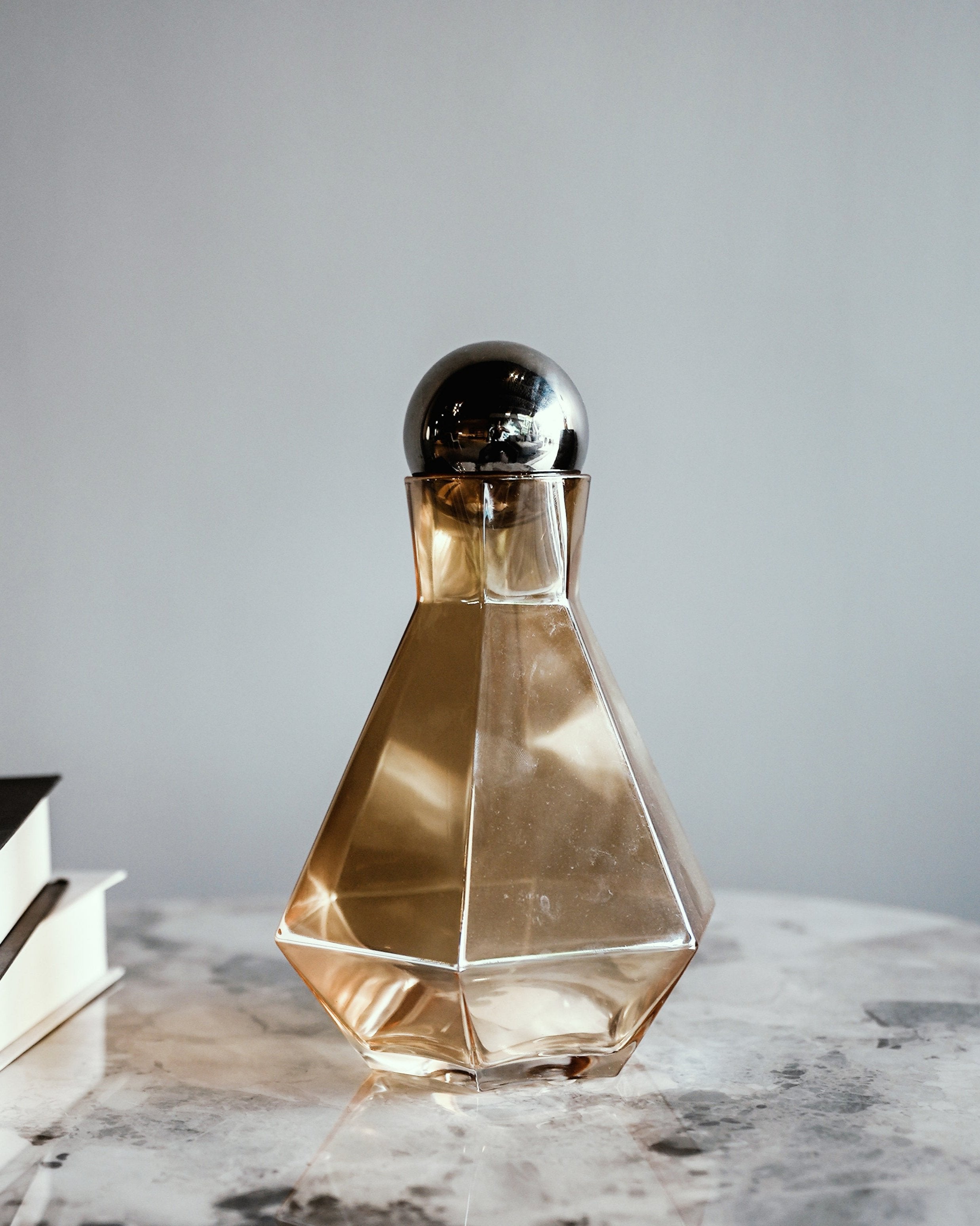 Geometric Brown Glass Bottle