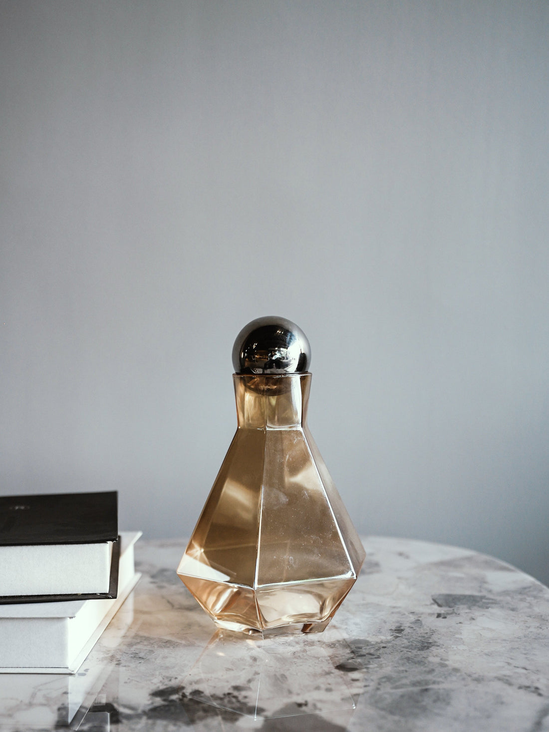 Geometric Brown Glass Bottle