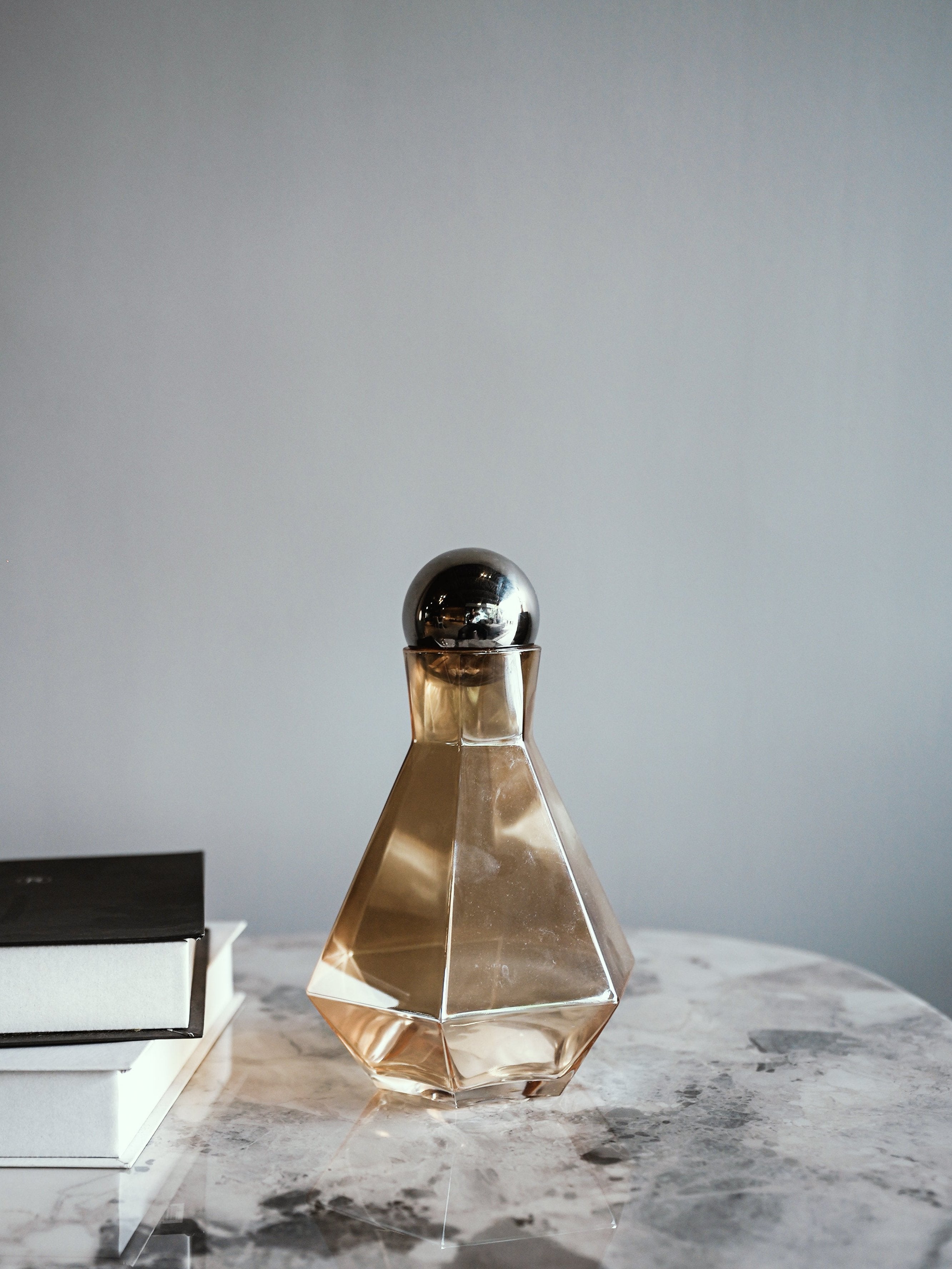 Geometric Brown Glass Bottle