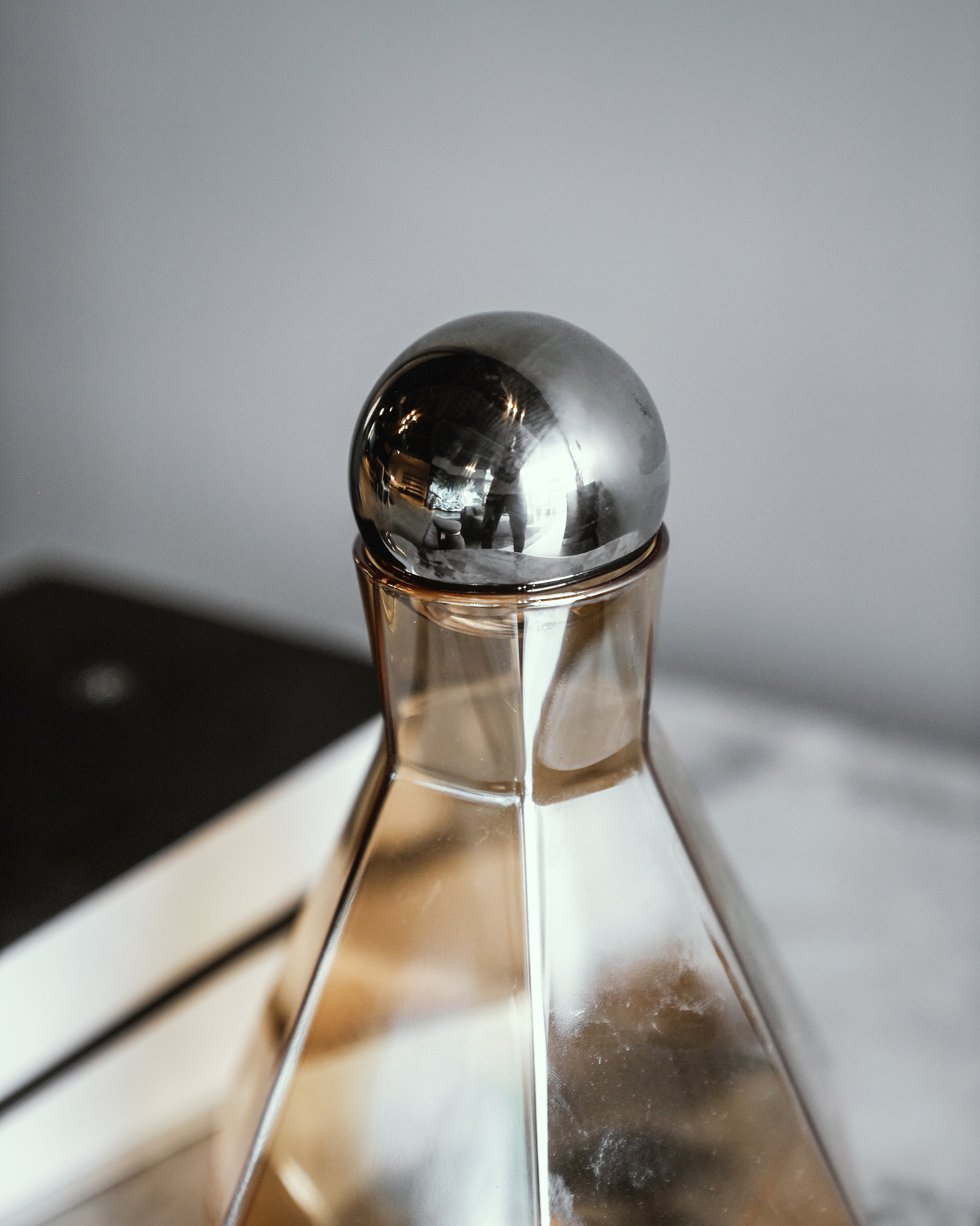 Geometric Brown Glass Bottle