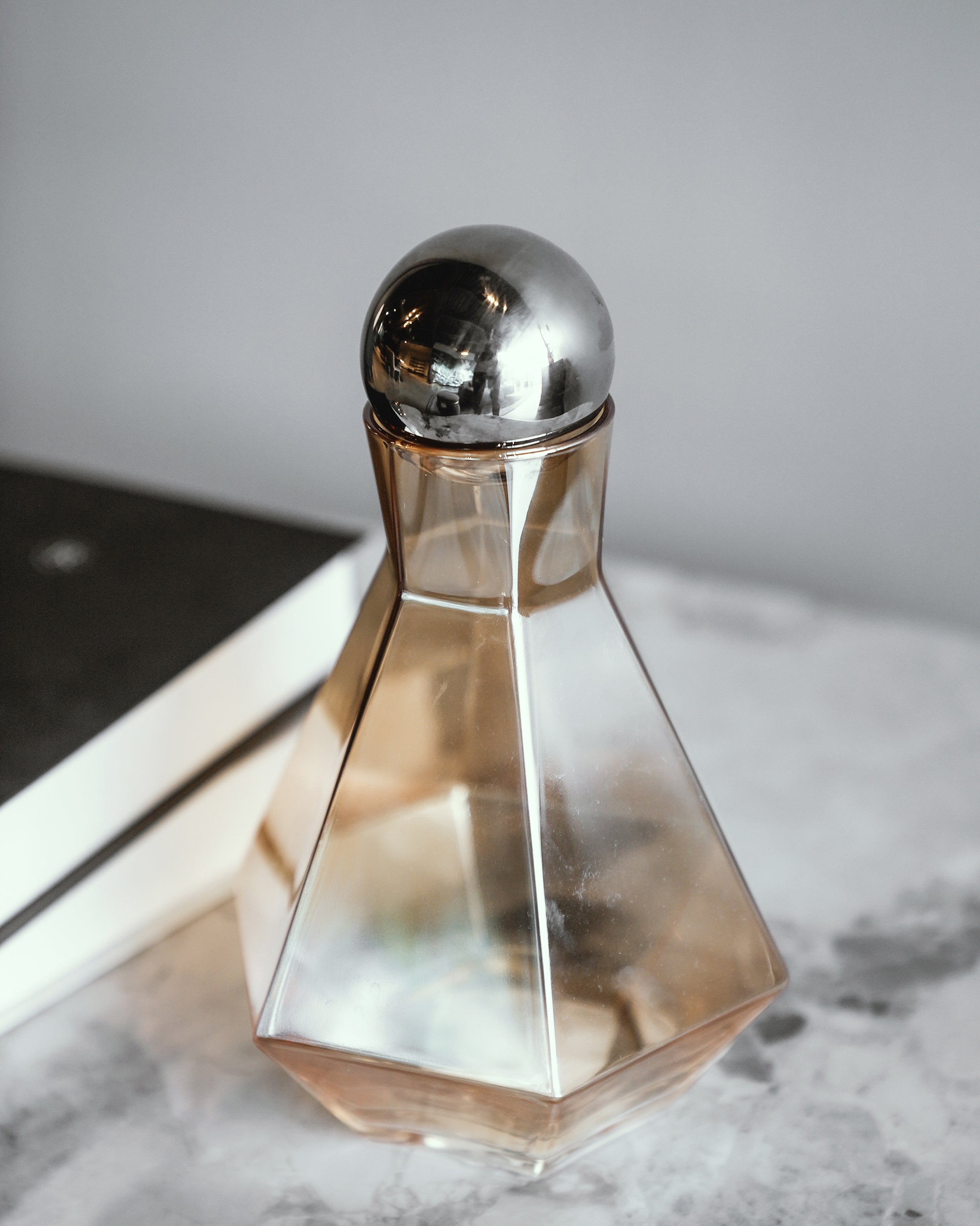 Geometric Brown Glass Bottle