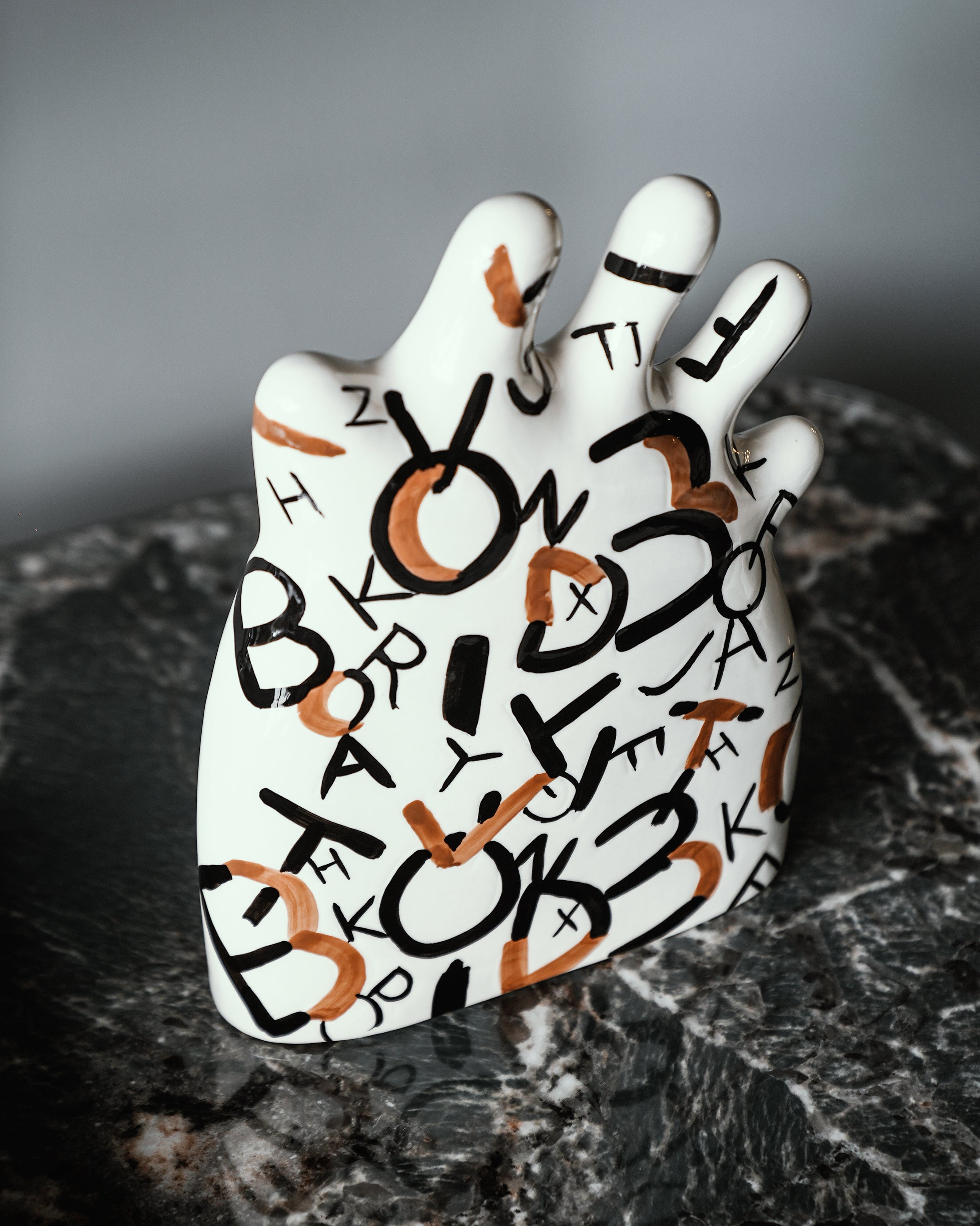 Red Ceramic Letter Palm
