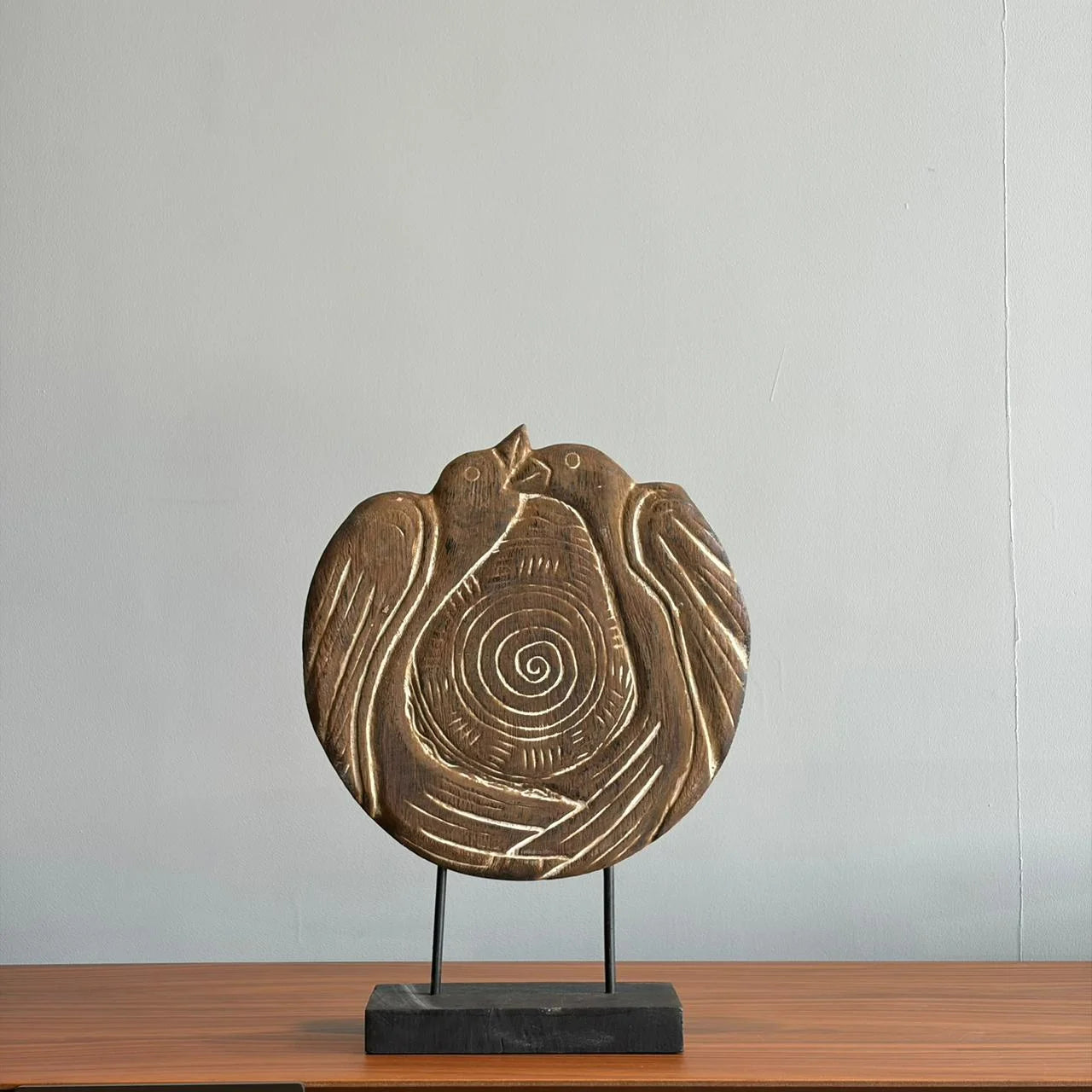 Ethnic spiral wood decor