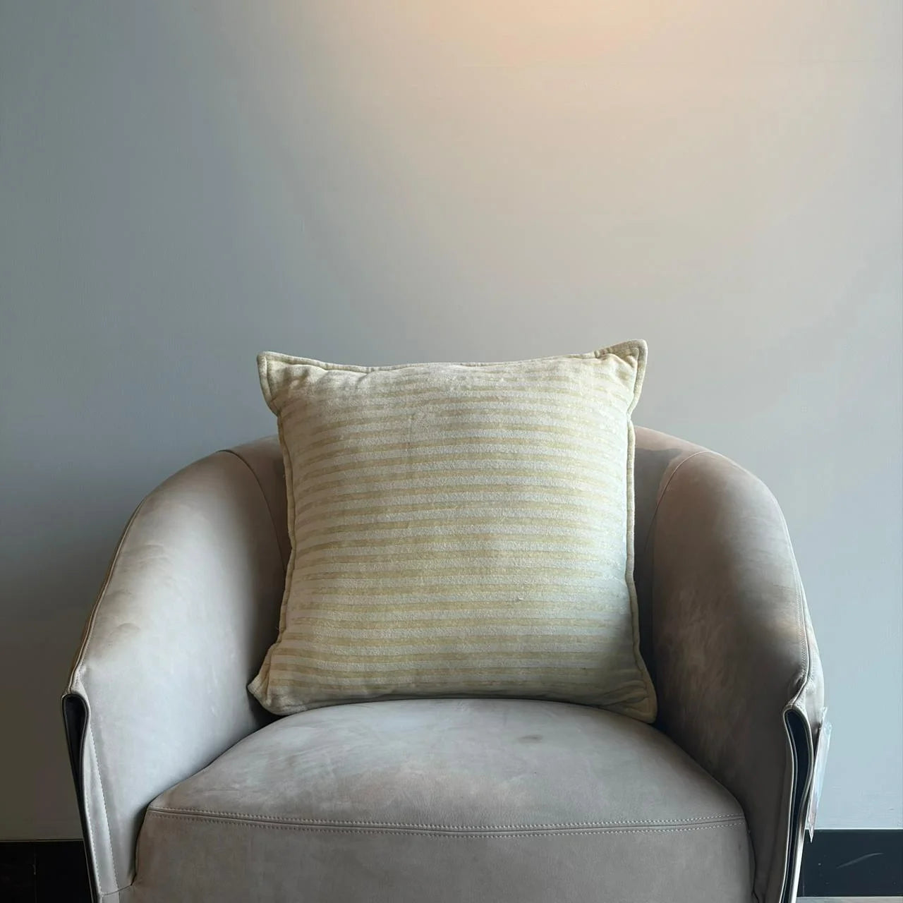 Striped Wool Blend Cushion - Frozen Dew