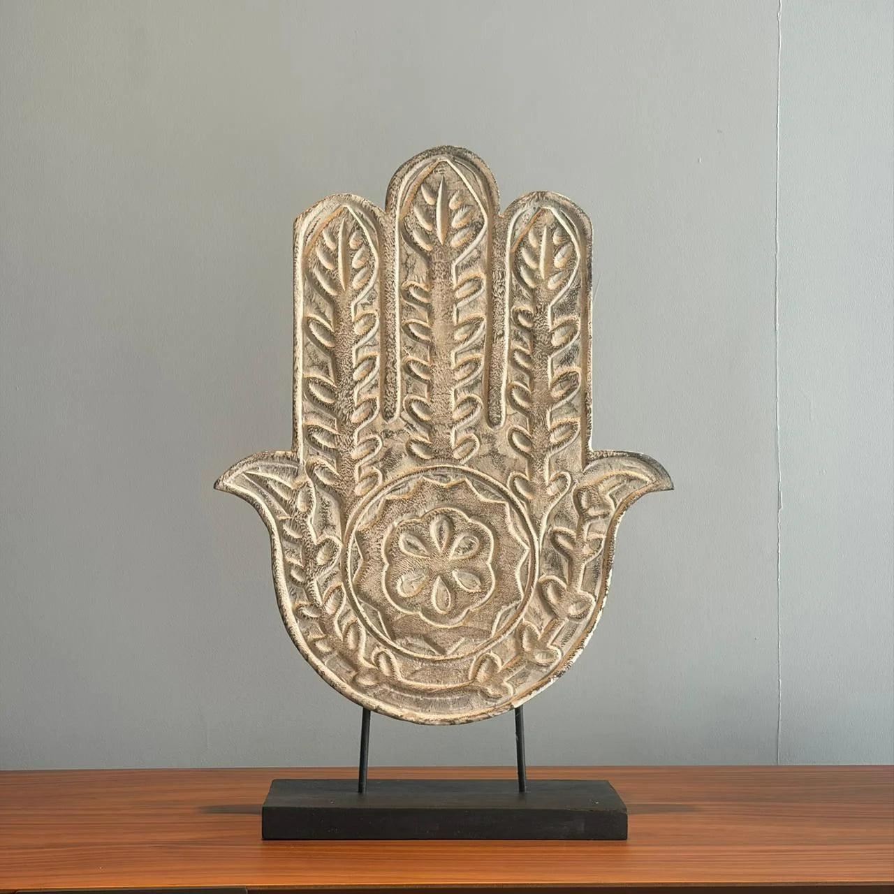 Hand-Carved Wooden Decor Sculpture