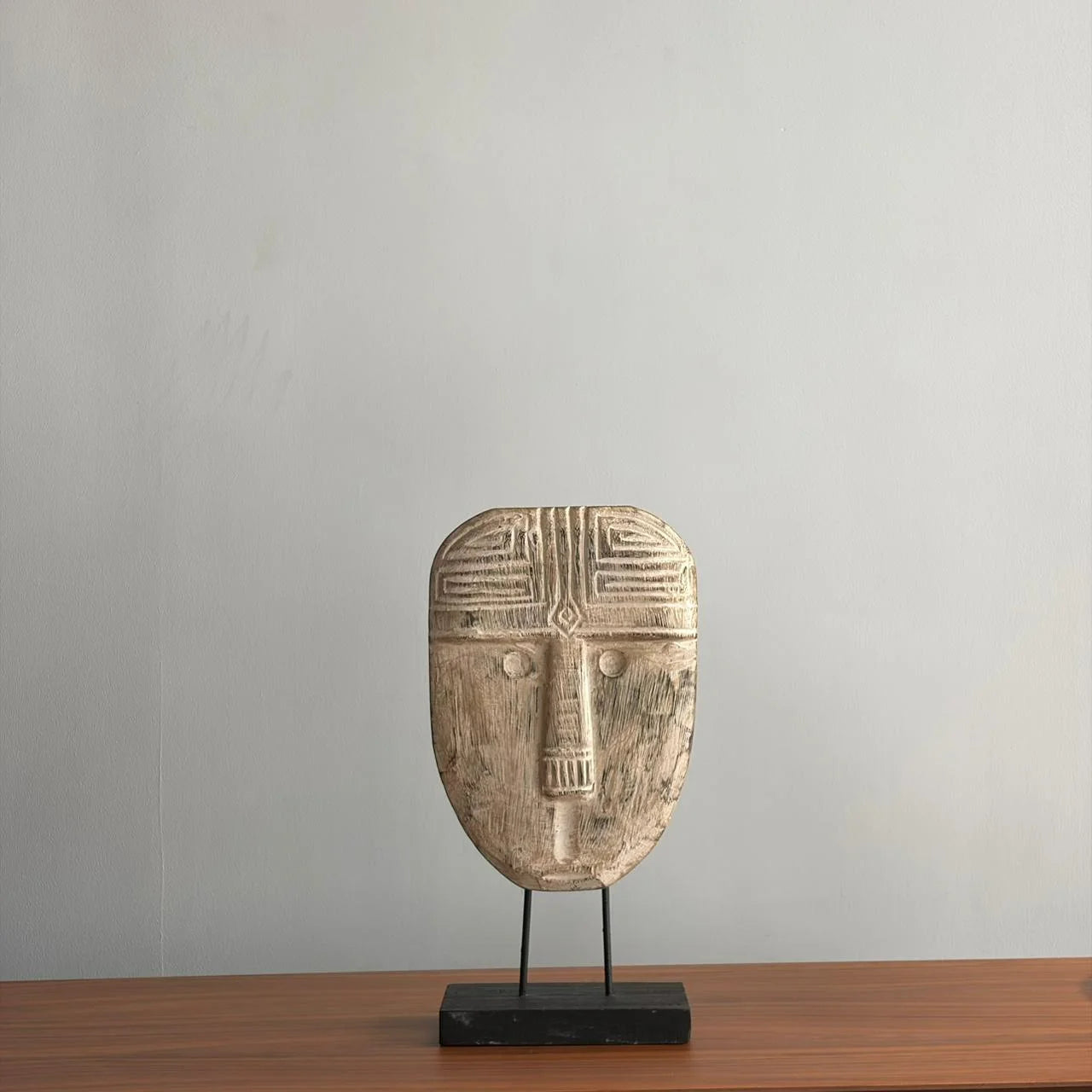 Wooden Face Sculpture