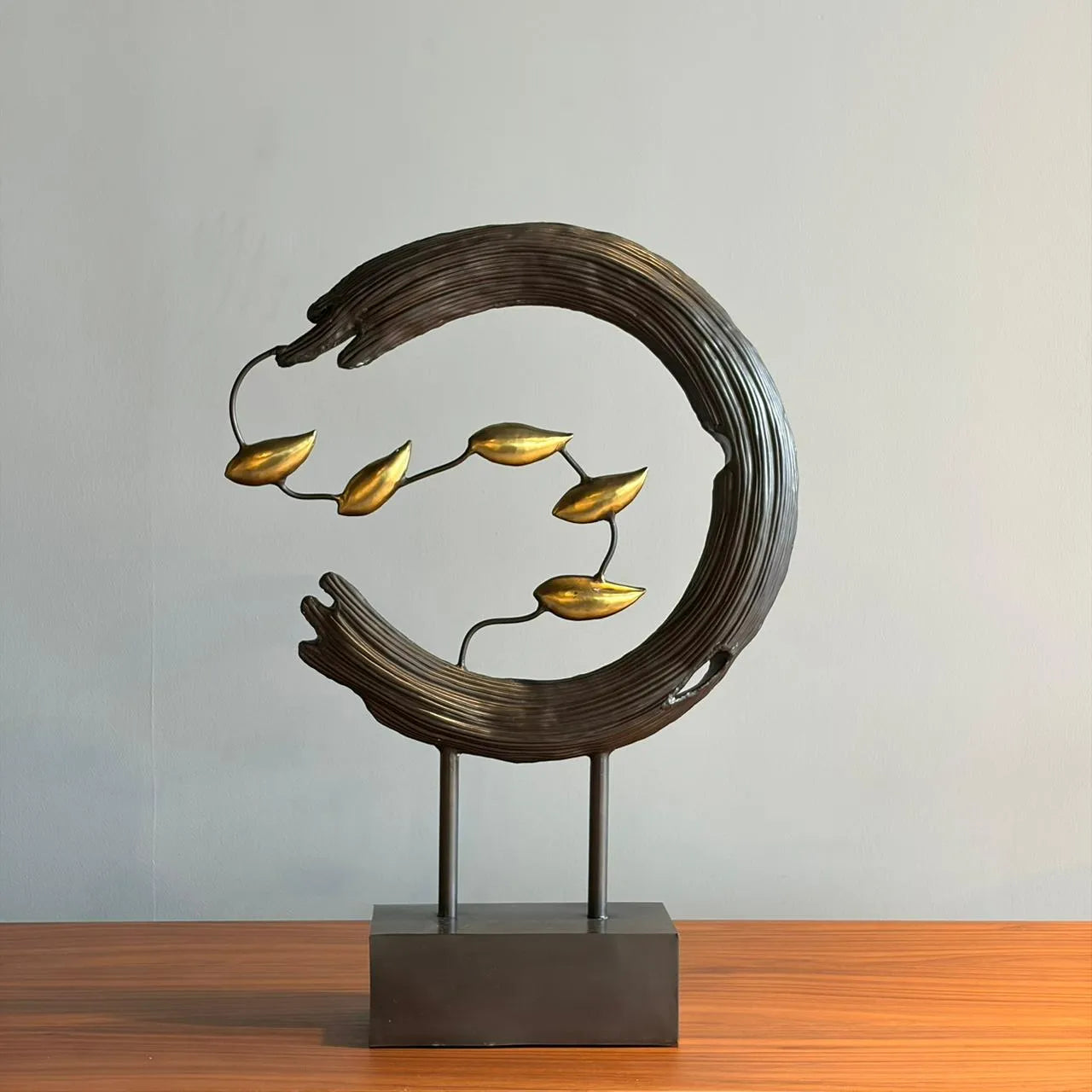 Circular Metal Leaf Sculpture