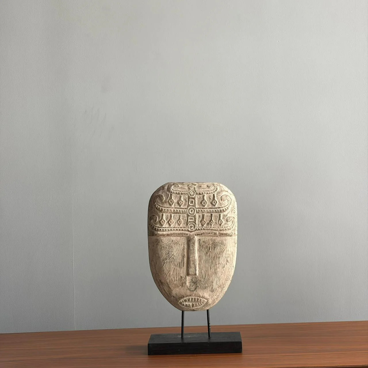 Wooden Face Sculpture