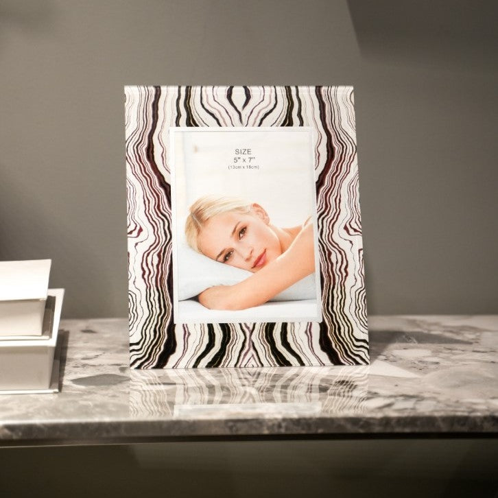 Modern Patterned Glass Photo Frame
