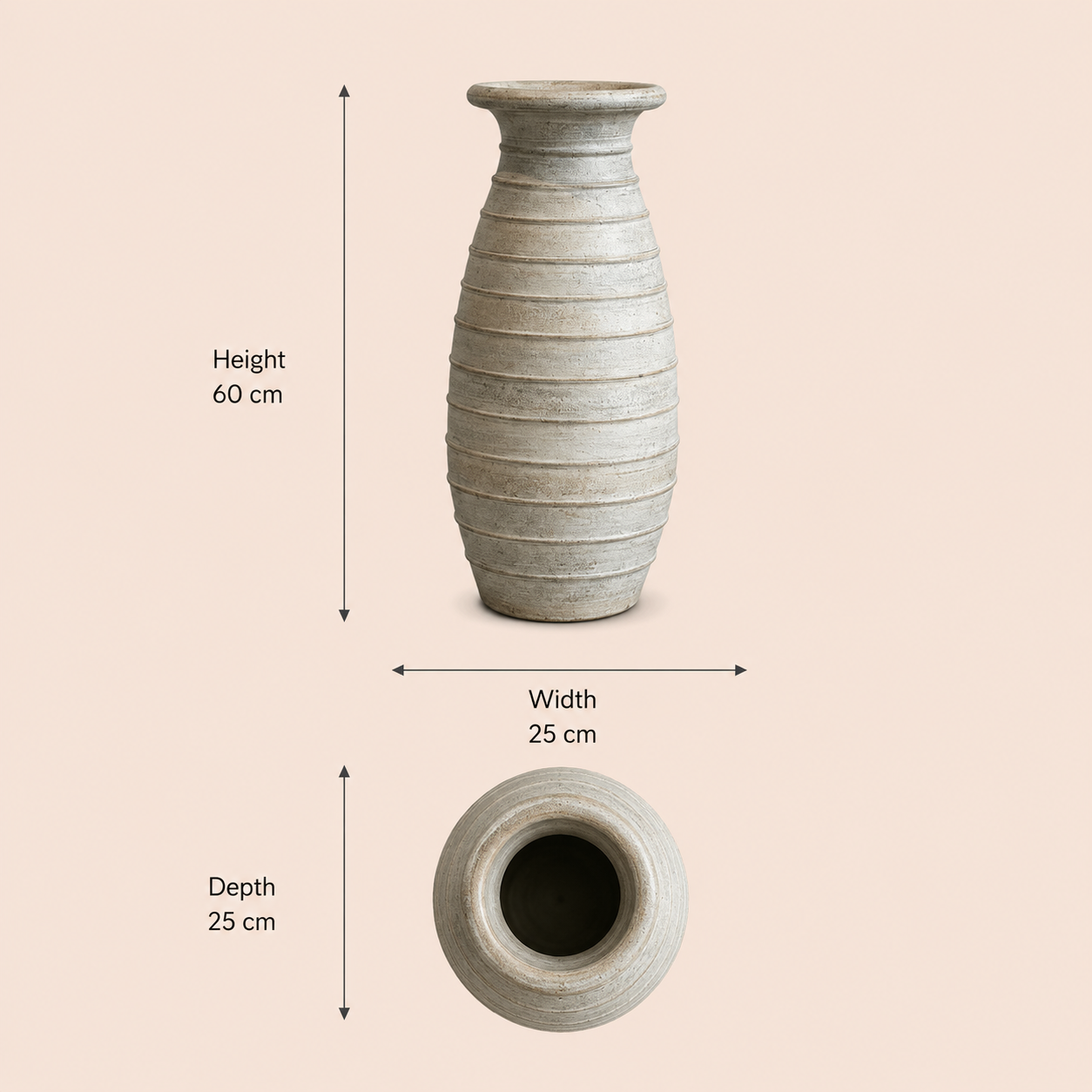 Tall Textured Floor Vase