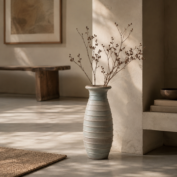 Tall Textured Floor Vase