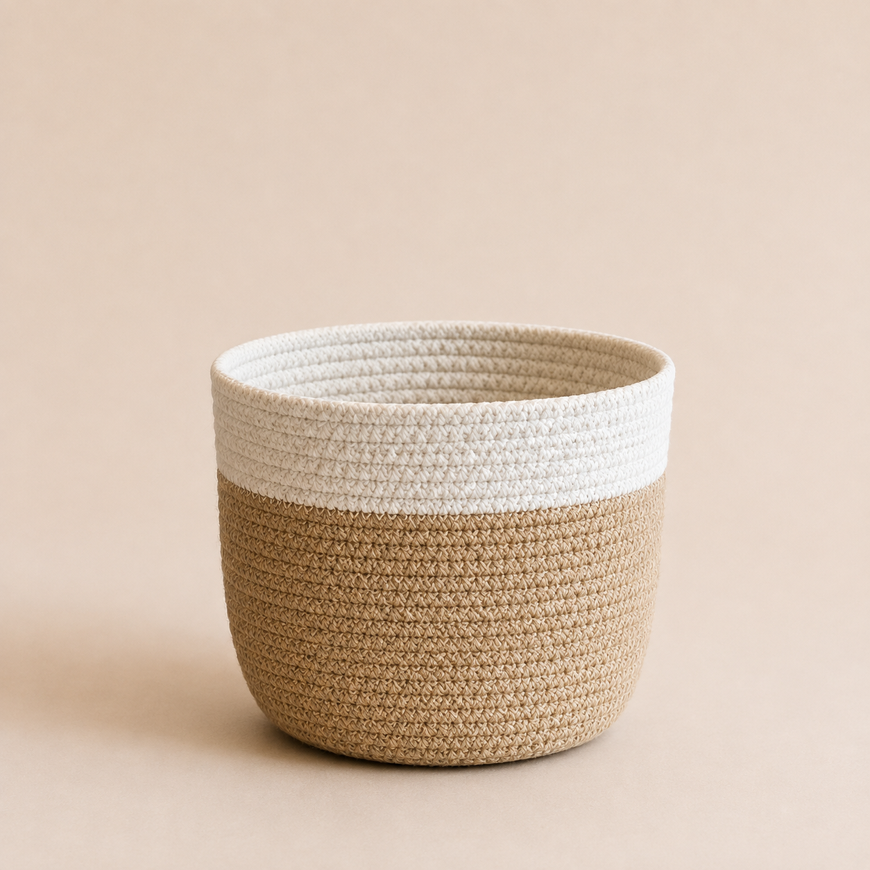 Two-Tone Woven Planter Basket