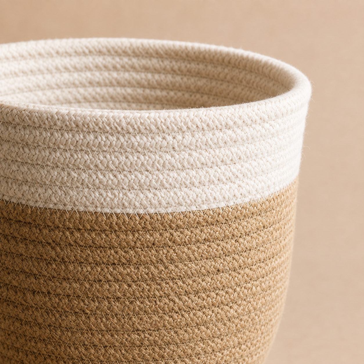 Two-Tone Woven Planter Basket