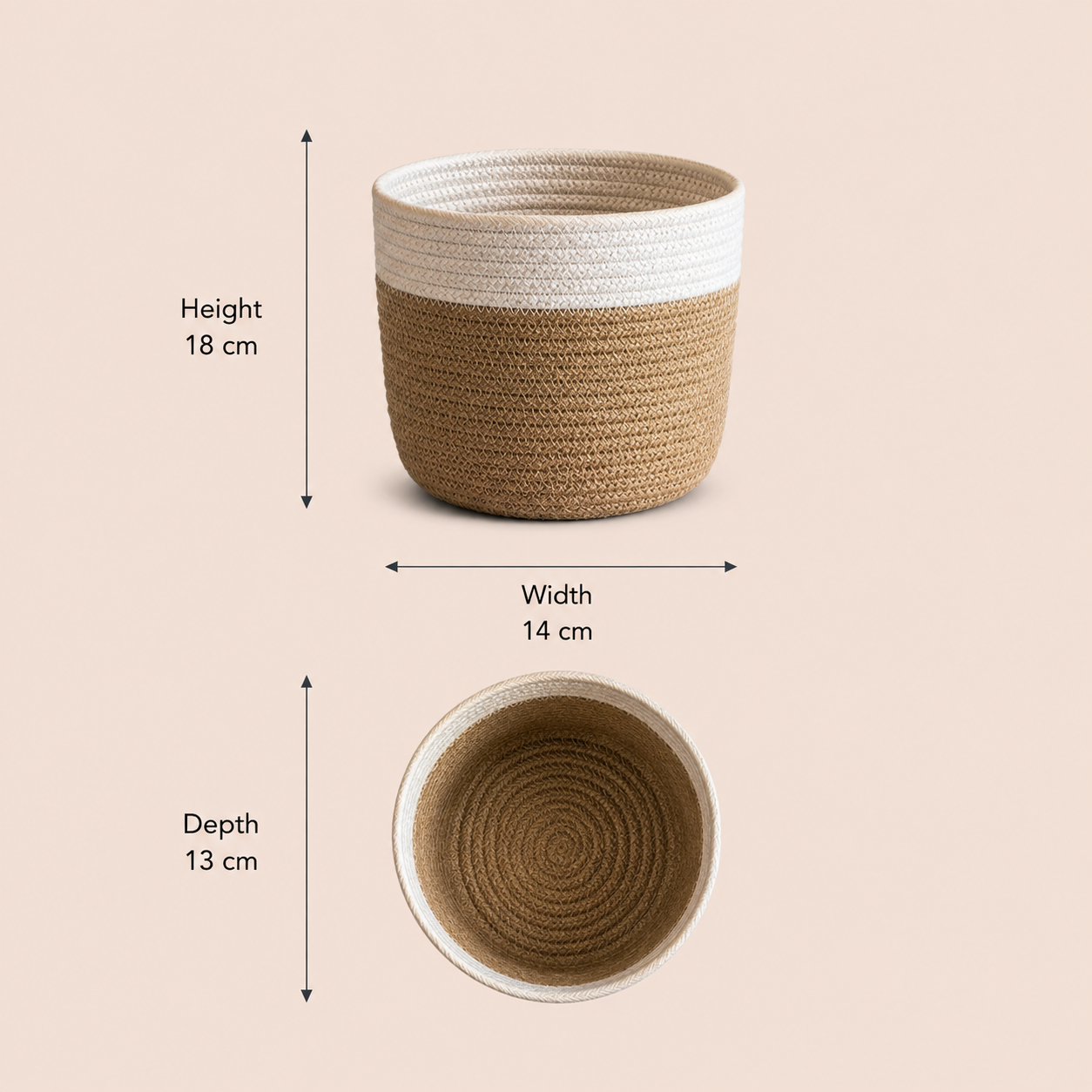 Two-Tone Woven Planter Basket
