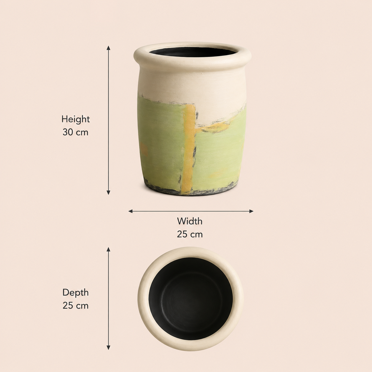 Verdant Brush Clay Pot
