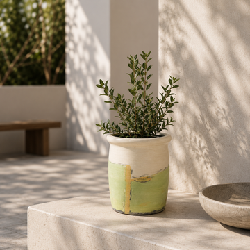 Verdant Brush Clay Pot