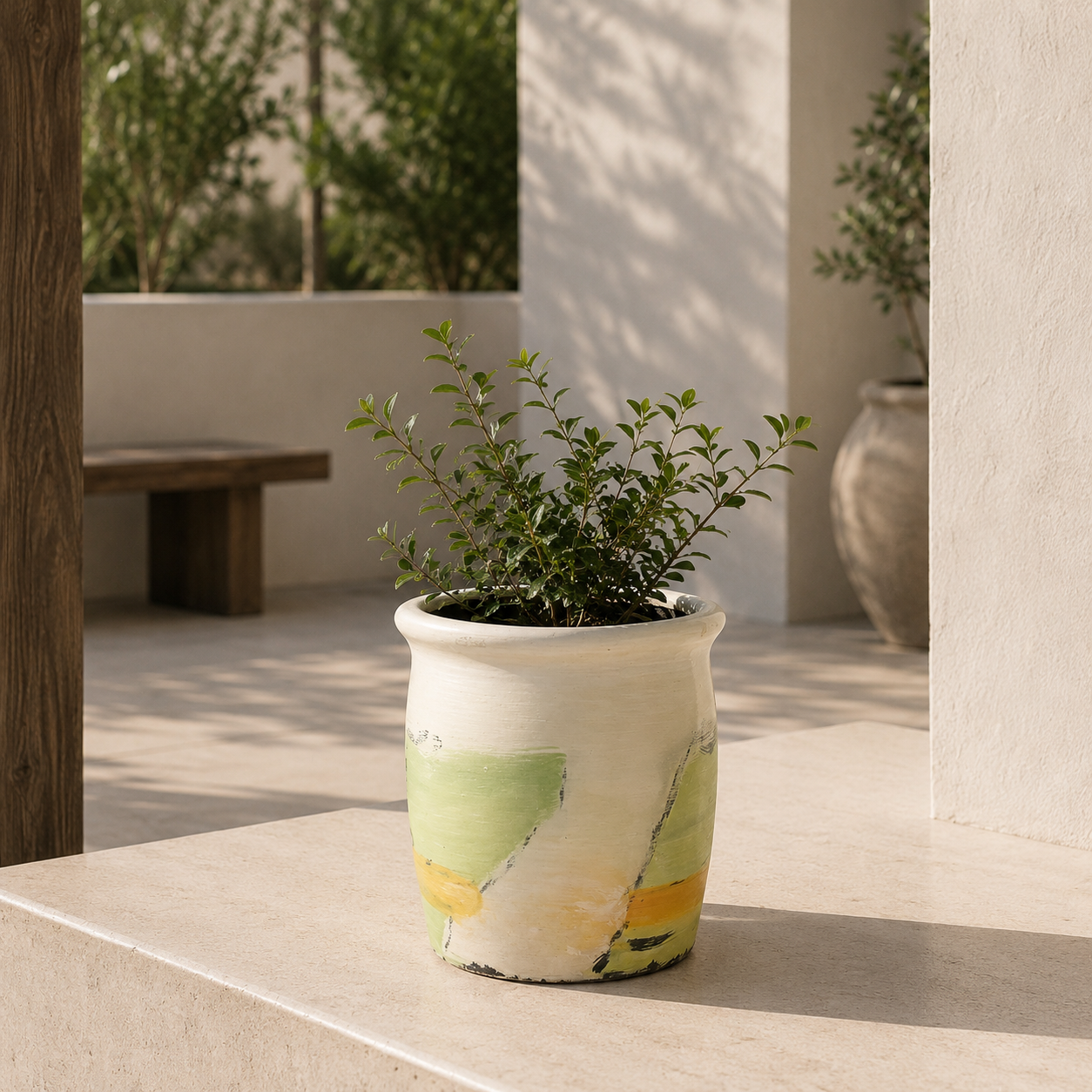 Verdant Brush Clay Pot – Small