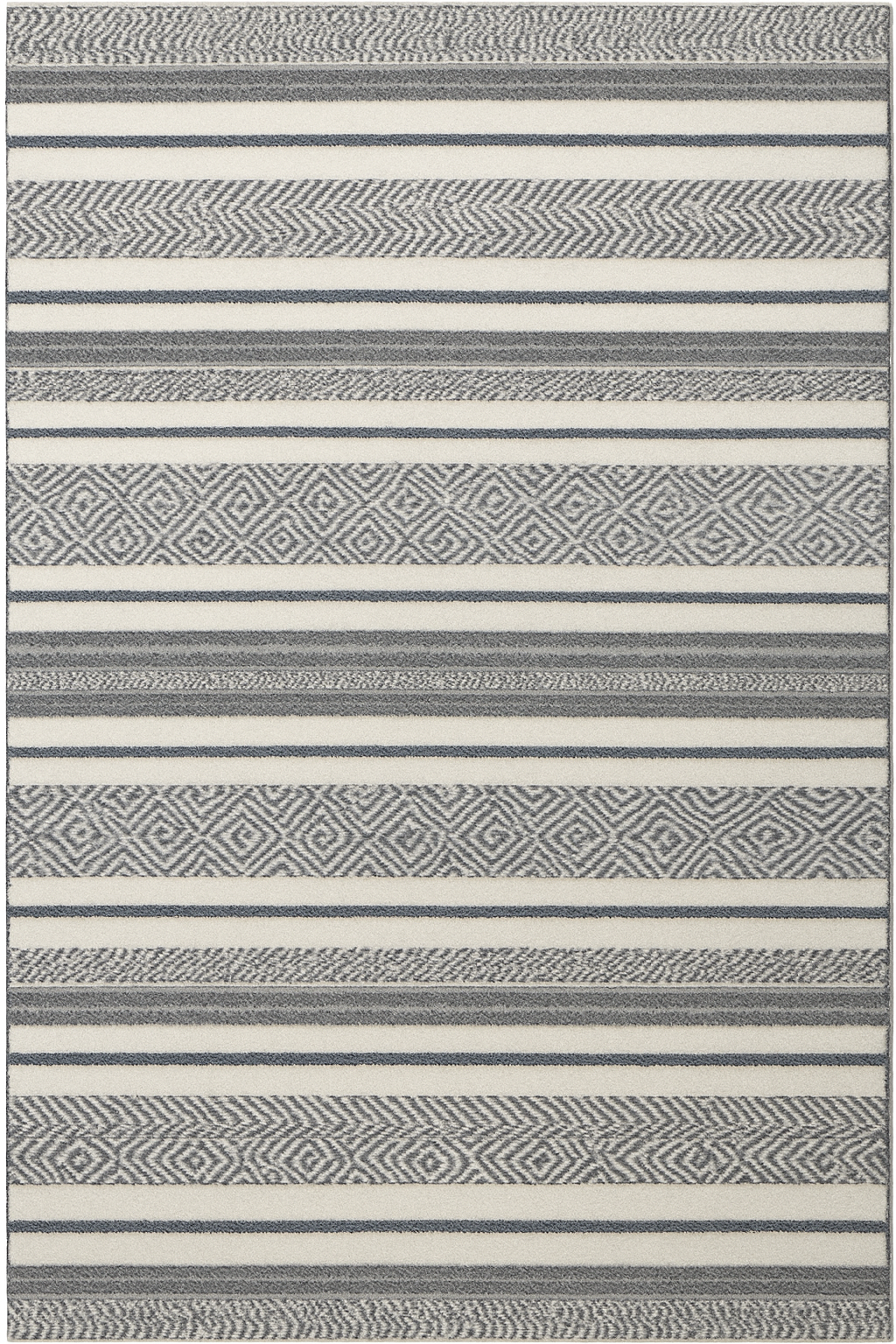 IVORY SILVER WOOL RUG