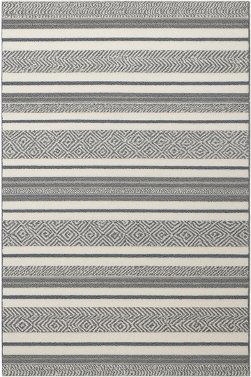 IVORY SILVER WOOL RUG