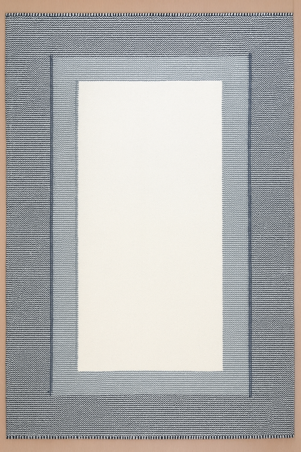 IVORY BLUE WOOL RUG