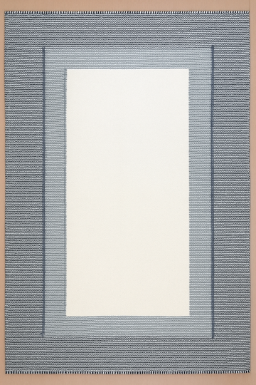 IVORY BLUE WOOL RUG